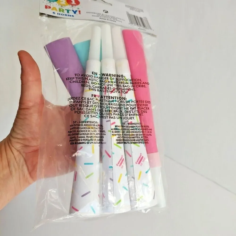 321 Party Favors 6 Horns Pastel Colors 11